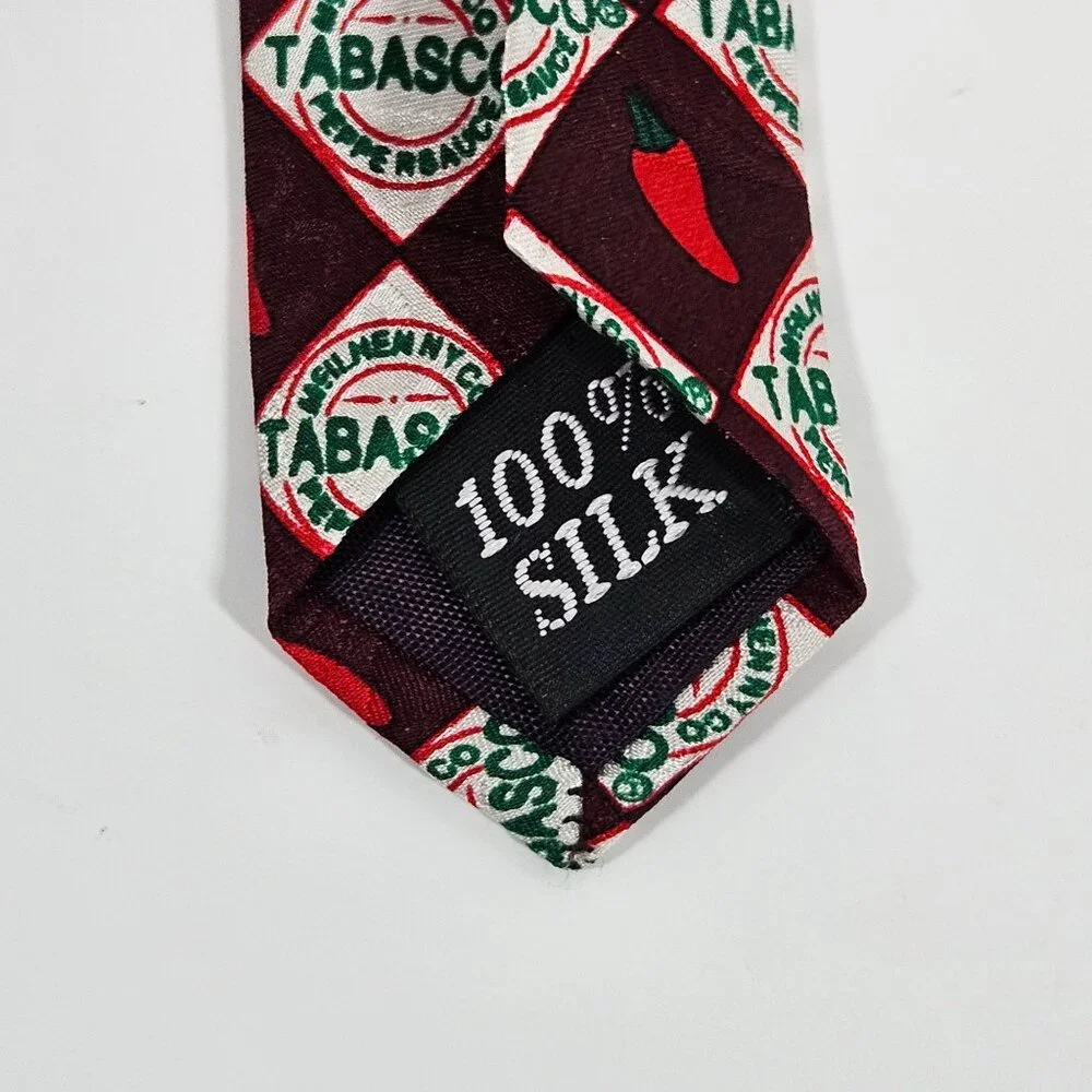 Tabasco Novelty Silk Tie Lobster Crab Alligator Peppers Red Green‎ Black Necktie